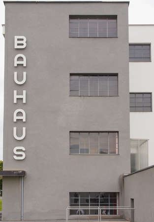 DESSAU, GERMANY - JUNE 13, 2014: The Bauhaus art school iconic building designed by architect Walter Gropius in 1925 is a listed masterpiece of modern architectureのeditorial素材