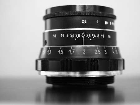 MOSCOW, RUSSIA - CIRCA SEPTEMBER 2018: Vintage Sovietic lens. The text in Russian means Industar 61 L-Dのeditorial素材