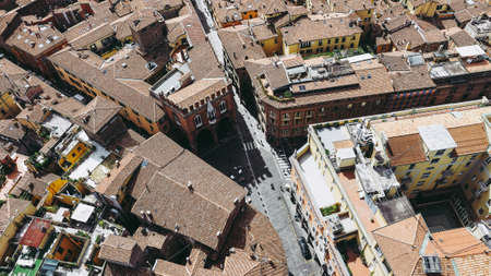 Aerial view of the city of Bologna, Italy