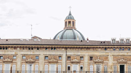 View of the old city centre in Bologna, Italyの写真素材