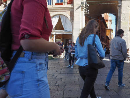 BOLOGNA, ITALY - CIRCA SEPTEMBER 2018: People in the city centreのeditorial素材