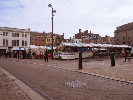 CAMBRIDGE, UK - CIRCA OCTOBER 2018: the Market Squareのeditorial素材