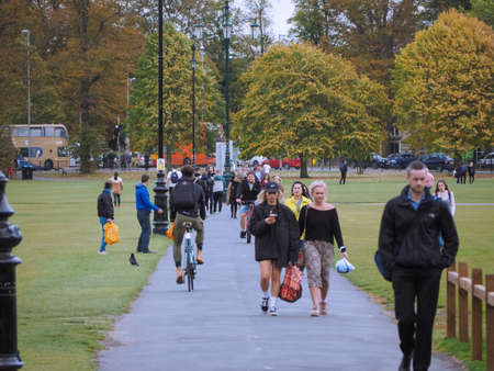 CAMBRIDGE, UK - CIRCA OCTOBER 2018: Parker's Piece public parkのeditorial素材