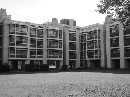 CAMBRIDGE, UK - CIRCA OCTOBER 2018: Fisher Building at St John's College in black and whiteのeditorial素材