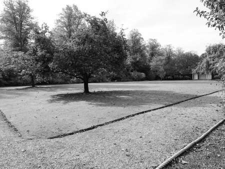 CAMBRIDGE, UK - CIRCA OCTOBER 2018: St John's College green in black and whiteのeditorial素材