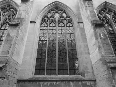 Little St Mary church in Cambridge, UK in black and white