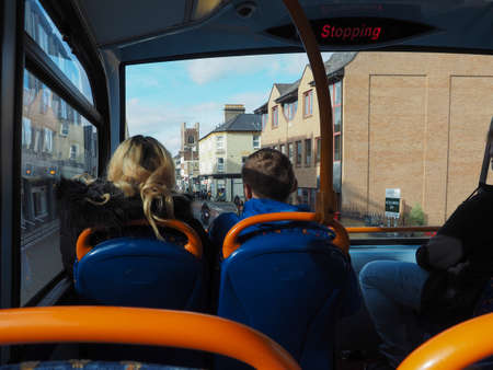 CAMBRIDGE, UK - CIRCA OCTOBER 2018: Double decker bus public transport