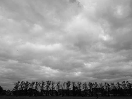 CAMBRIDGE, UK - CIRCA OCTOBER 2018: Parker's Piece public park in black and whiteのeditorial素材