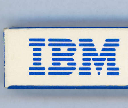 NEW YORK, USA - CIRCA NOVEMBER 2018: IBM logo on a boxのeditorial素材