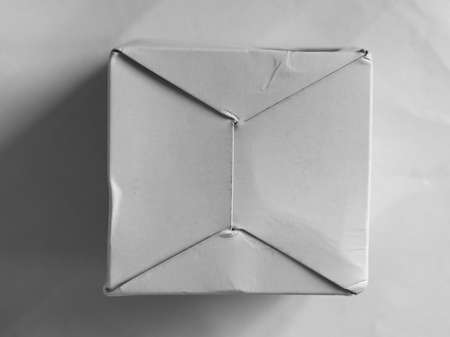 Cardboard box for small packet parcel in black and white