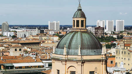 Aerial view of the city of Bologna, Italy