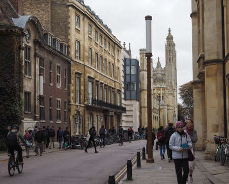CAMBRIDGE, UK - CIRCA OCTOBER 2018: People in the city centreのeditorial素材