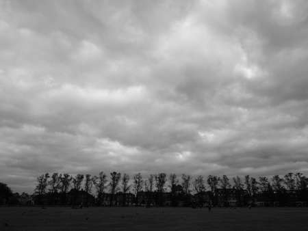 CAMBRIDGE, UK - CIRCA OCTOBER 2018: Parker's Piece public park in black and whiteのeditorial素材