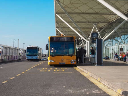 STANSTED, UK - CIRCA OCTOBER 2018: London Stansted airport design by architect Lord Norman Fosterのeditorial素材