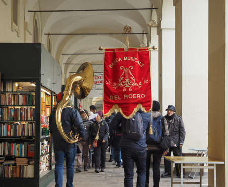 TURIN, ITALY - CIRCA DECEMBER 2018: Banda del Roero marching bandのeditorial素材