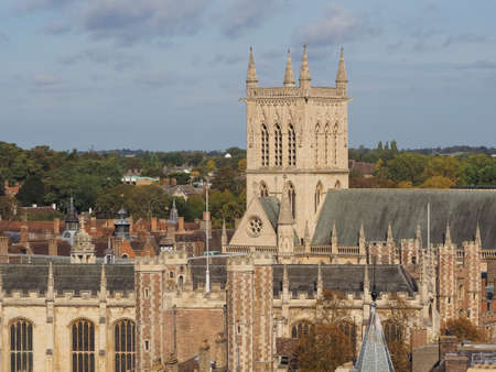 Aerial view of the city of Cambridge, UK