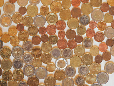 Euro coins money (EUR), currency of European Union useful as a background