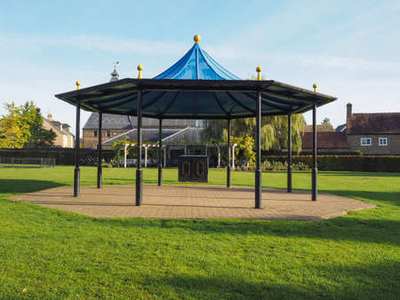 bandstand for playing music in public park in Ely, UKの写真素材