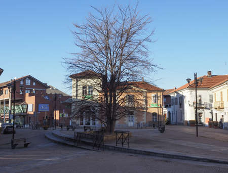 GRUGLIASCO, ITALY - CIRCA DECEMBER 2018: Piazza Matteotti central squareのeditorial素材
