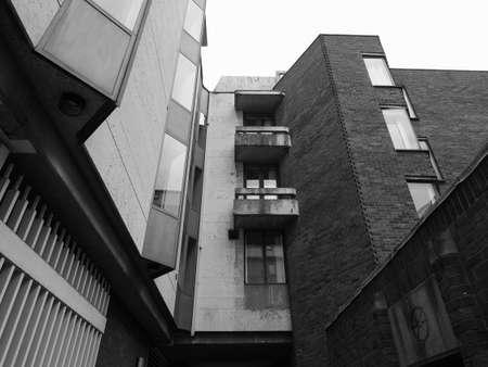 CAMBRIDGE, UK - CIRCA OCTOBER 2018: Keynes Building at King's College in black and white