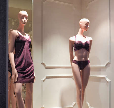 female showroom dummy mannequin wearing fashionable underwearの写真素材