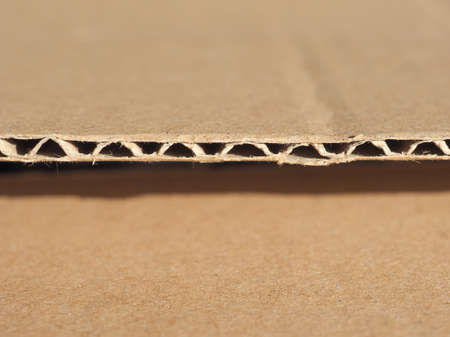 brown corrugated cardboard texture useful as a backgroundの写真素材
