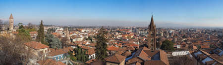 Aerial view of the city of Rivoli, Italyの写真素材