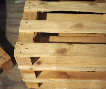 wooden pallet (aka skid) flat transport structureの写真素材