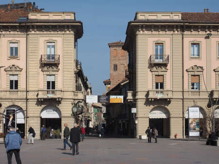ALBA, ITALY - CIRCA FEBRUARY 2019: Piazza Michele Ferrero (previously known as Piazza Savona) square