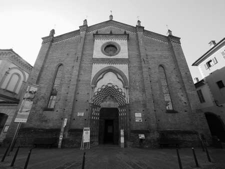 ALBA, ITALY - CIRCA FEBRUARY 2019: The San Domenico church in black and white