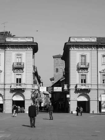 ALBA, ITALY - CIRCA FEBRUARY 2019: Piazza Michele Ferrero (previously known as Piazza Savona) square...