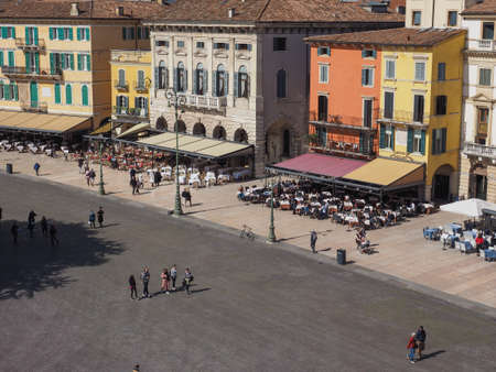 VERONA, ITALY - CIRCA MARCH 2019: Piazza Bra squareのeditorial素材