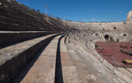 VERONA, ITALY - CIRCA MARCH 2019: Arena di Verona roman amphitheatre