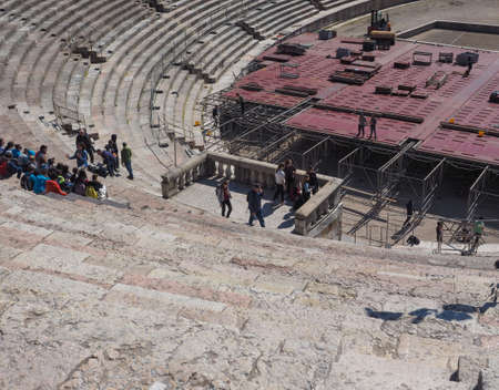 VERONA, ITALY - CIRCA MARCH 2019: Arena di Verona roman amphitheatre
