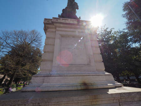 VERONA, ITALY - CIRCA MARCH 2019: King Vittorio Emanuele statueのeditorial素材