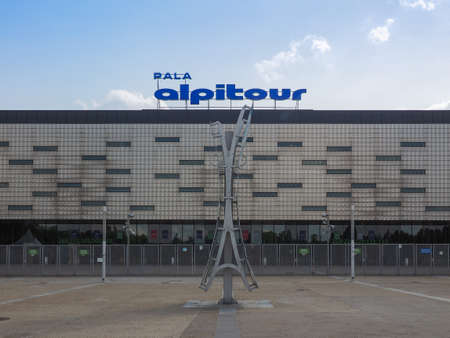 TURIN, ITALY - CIRCA MAY 2019: Pala Alpitour music arena (formerly known as Pala Isozaki or Pala Olimpico)のeditorial素材