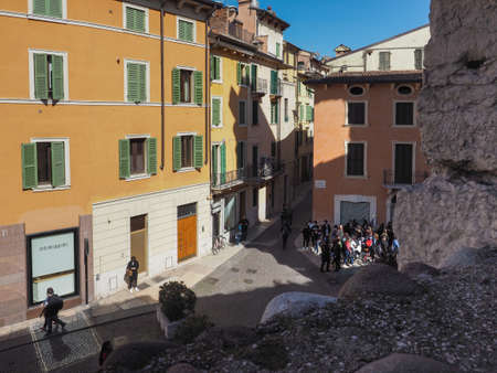VERONA, ITALY - CIRCA MARCH 2019: View of the city centreのeditorial素材