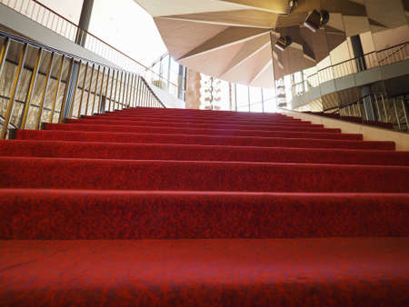 TURIN, ITALY - CIRCA JUNE 2019: Foyer of Teatro Regio (meaning Royal Theatre) designed by architect Carlo Mollino in the sixtiesのeditorial素材