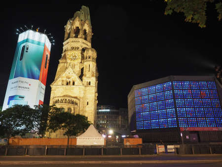 BERLIN, GERMANY - CIRCA JUNE 2019: Kaiser-Wilhelm-Gedaechtniskirche (meaning Kaiser Wilhelm Memorial Church)のeditorial素材