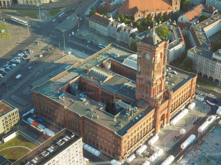 BERLIN, GERMANY - CIRCA JUNE 2019: Aerial view of the Rathaus (city hall)のeditorial素材