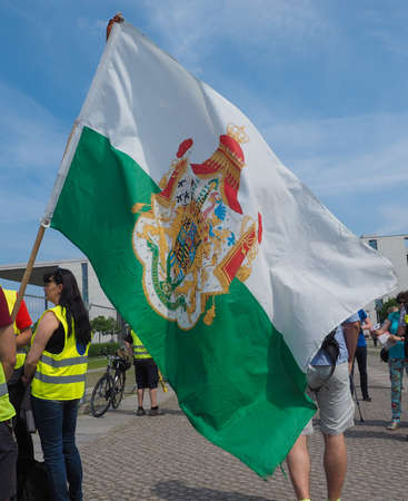 BERLIN, GERMANY - CIRCA JUNE 2019: coat of arms of the Kingdom of Saxonyのeditorial素材