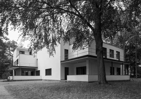 DESSAU, GERMANY - CIRCA JUNE 2019: Bauhaus masters houses in black and whiteのeditorial素材