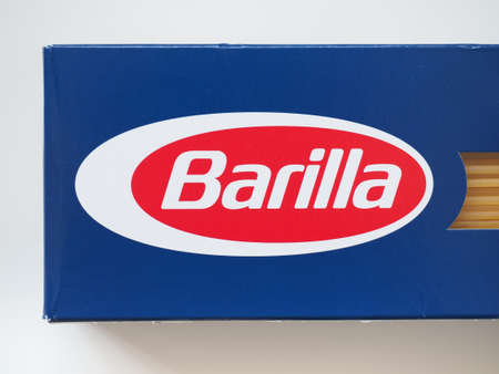 PARMA, ITALY - CIRCA AUGUST 2019: Barilla logo on a packet of pasta