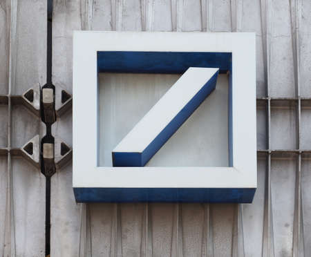 AACHEN, GERMANY - CIRCA AUGUST 2019: Deutsche Bank sign