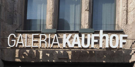 KOELN, GERMANY - CIRCA AUGUST 2019: Galeria Kaufhof signのeditorial素材