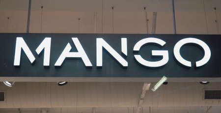 LONDON, UK - CIRCA SEPTEMBER 2019: Mango sign