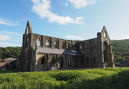Tintern Abbey (Abaty Tyndyrn in Welsh) ruins in Tintern, UK