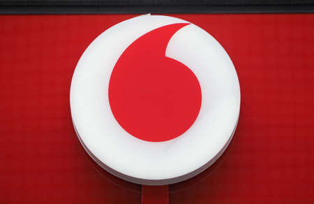 LONDON, UK - CIRCA SEPTEMBER 2019: Vodafone sign