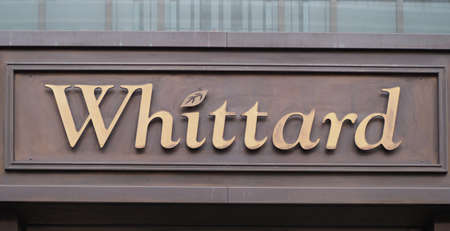 LONDON, UK - CIRCA SEPTEMBER 2019: Whittard signのeditorial素材