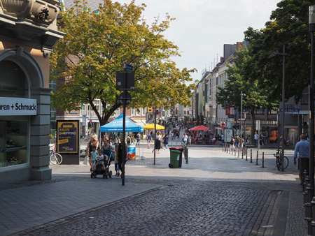 AACHEN, GERMANY - CIRCA AUGUST 2019: People in the city centreのeditorial素材